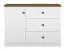 Chest of Drawers Oulainen 08 | White & Oak | 86 x 120 x 40 cm | 1 Door, 3 Drawers, 2 Compartments