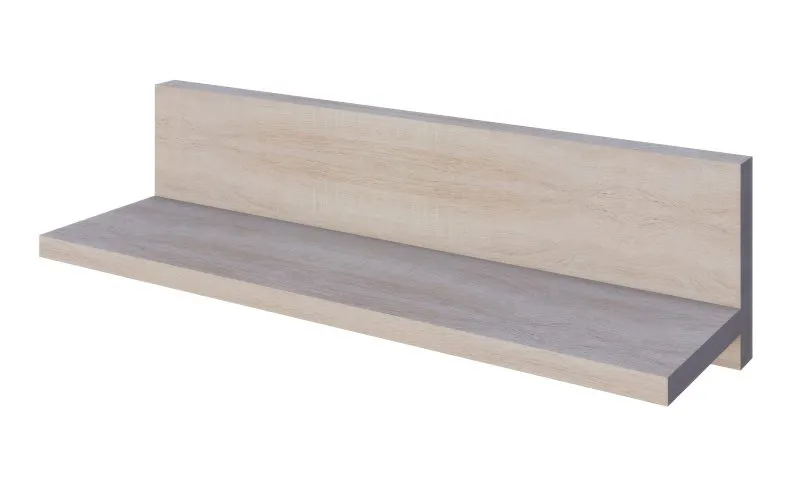 Suspended Wall Shelf Kerowagi 07 | Sonoma Oak Finish | 30 x 118 x 23 cm | Modern Floating Rack