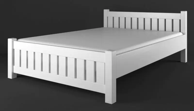 Double bed / Guest bed, solid pine wood, White, Lagopus 34 - Measurements: 160 x 200 cm (W x L)