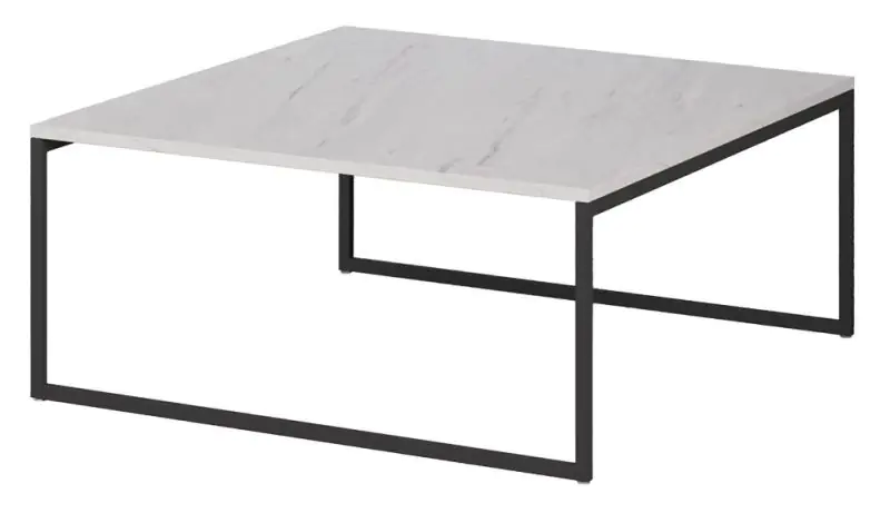 Coffee table Granollers 03, Colour: White Marble - Measurements: 80 x 80 x 40 cm (W x D x H)