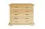 5 Drawer Chest Pipilo 21, solid pine wood, clearly varnished - H88 x W96 x D54 cm
