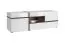 Stura 04 TV Cabinet | White High Gloss/Grey | 50 x 150 x 50 cm | 3 Compartments | Push To Open