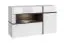 Stura 06 chest of drawers, color: white high gloss / grey - Dimensions: 90 x 150 x 45 cm (H x W x D), with LED lighting