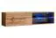 Modern TV Cabinet Möllen 24 | Push-to-Open | Oak Wotan | Blue LED Lighting | 30 x 120 x 40 cm