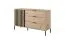 Modern chest of drawers Chebba 02, color: Artisan oak / anthracite - Dimensions: 81 x 137 x 39.5 cm (H x W x D), with three drawers