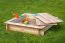 Sandbox Arenero square pine wood with lid to cover, Measurements: 120 x 120 x 24 cm (W x D x H)