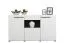 Modern Sideboard / Chest of Drawers Idos 02 | 3 Doors, 1 Drawer, 8 Compartments | White High Gloss / Black | 96.5 x 173 x 41.5 cm