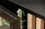 Stylish display cabinet with green LED lighting Romfo 01, two doors, color: black, four glass shelves, dimensions: 192 x 80 x 40 cm, 10 compartments, push-to-open function