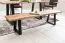 Dining Bench with Natural Acacia Seat Top | Black Metal Legs | 45 x 160 x 40 cm | Modern Design