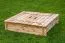 Sandbox Arenero square pine wood with bench cover - Dimension: 120 x 120 cm (L x W)