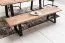 Dining Bench with Natural Acacia Seat Top | Black Metal Legs | 45 x 160 x 40 cm | Modern Design