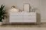 Chest of Drawers | 6 drawers | White | Dimensions: 81 x 163 x 38 cm | Long sideboard | Handles & legs: Metal | Modern slatted design | For the living room