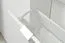 Narrow Shoe Cabinet Veliko 06 | 4 Hinged Doors | White with Grey Handles | 155.5 x 58 x 18 cm | Modern Design