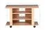 TV Table on Castors, Beech Color | 51 x 75 x 38 cm | 360° Rotatable Top Plate | Modern Space-Saving Design