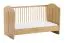 Baby Crib Mille 03 | Oak Finish | 70 x 140 cm Lying Surface | ABS Edge Protection | Simple Nursery Design | Slatted Frame Included
