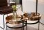 Living room table set of 2, color: gold / black - Dimensions: 38 x 38 x 45 cm and 32.5 x 32.5 x 53 cm (W x D x H) with removable tray