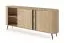 Chest of drawers | 2 sliding doors | color: Cremona oak | 3 drawers | push-to-open function | 196 x 40 x 82 cm | rounded sides | 4 compartments | ABS edges