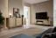 Chest of drawers | 2 sliding doors | color: Cremona oak | 3 drawers | push-to-open function | 196 x 40 x 82 cm | rounded sides | 4 compartments | ABS edges