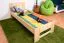 Children's bed / Teen bed solid, natural beech wood 111, including slatted frame - Measurements 80 x 200 cm