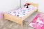 Children's bed / Youth bed 80C, solid pine wood, clearly varnished, incl. slatted bed frame - 100 x 200 cm