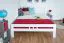 "Easy Premium Line" double bed K8 in extra length 160 x 220 cm, solid beech wood, white lacquered