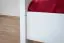 "Easy Premium Line" double bed K8 in extra length 160 x 220 cm, solid beech wood, white lacquered, incl.1 cover panel