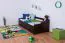 Youth Bed | Solid Pine Wood | Walnut Finish | 90 x 200 cm | Includes Slatted Frame | Modern Design