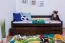 Youth Bed | Solid Pine Wood | Walnut Finish | 90 x 200 cm | Includes Slatted Frame | Modern Design