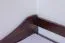 Single bed / functional bed solid pine solid wood walnut color 94, incl. slatted frame - 90 x 200 cm (W x L)