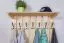 Solid Pine Wardrobe Junco 354 | Natural Finish | 60 x 80 x 29 cm | 7 Hooks & Shelf