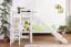 Bunk bed / Children's bed Pauli with shelf and slide, solid beech wood, white painted, incl. slatted frame - 90 x 200 cm 