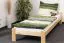 Futon bed/solid pine wood bed natural A8, including slats - Dimensions: 90 x 200 cm