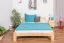 Double bed / guest bed solid pine wood natural A5, incl. slatted frame - dimensions 160 x 200 cm
