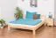 Double bed / guest bed solid pine wood natural A5, incl. slatted frame - dimensions 160 x 200 cm