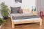 Double bed / guest bed solid pine wood natural A5, incl. slatted frame - dimensions 160 x 200 cm