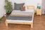 Double bed / guest bed solid pine wood natural A5, incl. slatted frame - dimensions 160 x 200 cm