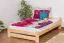 Single bed / Guest bed A9, solid pine wood, clearly varnished, incl. slatted frame - 120 x 200 cm