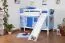 Bunk bed / Children's bed Moritz with slide, convertible, with slide, white finish, incl. slatted frame - 90 x 200 cm