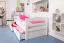 Children's bed / kid bed "Easy Premium Line" K1/n/s incl. 2 drawers and 2 cover panels, 90 x 200 cm solid beech wood, white varnished