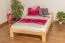 Single bed / guest bed solid pine wood natural A8, incl. slatted frame - Dimensions: 120 x 200 cm