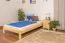 Single bed / guest bed solid pine wood natural A8, incl. slatted frame - Dimensions: 120 x 200 cm