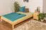 Single bed / guest bed solid pine wood natural A10, incl. slatted frame - dimensions 140 x 200 cm