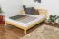 Double bed / guest bed solid pine wood natural A27, incl. slatted frame - dimensions 160 x 200 cm