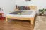 Double bed / guest bed solid pine wood natural A27, incl. slatted frame - dimensions 160 x 200 cm