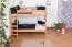 Children's bed Bunk bed Johann solid natural beech wood incl. roll-away frame - 90 x 200 cm, divisible