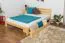 Double bed / guest bed solid pine wood natural A27, incl. slatted frame - dimensions 160 x 200 cm