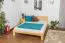 Double bed / guest bed solid pine wood natural A27, incl. slatted frame - dimensions 160 x 200 cm