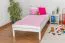 Single bed / guest bed solid pine wood white lacquered 99, incl. slatted frame - dimensions 90 x 200 cm