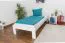 Kid/Youth bed Pine solid wood white lacquered 76, incl. Slat Grate - Size 90 x 200 cm