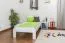 Single bed / guest bed solid pine white lacquered 76, incl. slatted frame - dimensions 90 x 200 cm